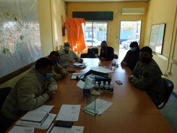 Reunion desde Durazno con Director de SINAE Reunion presencial y virtual de Comites de emergencia del centro