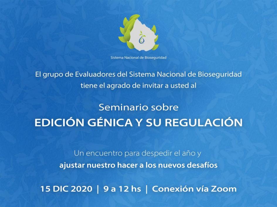 Invitación Sistema Nacional de Bioseguridad