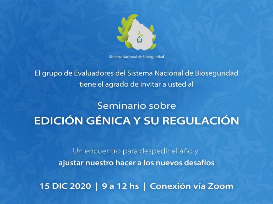 Invitación Sistema Nacional de Bioseguridad Invitación Sistema Nacional de Bioseguridad