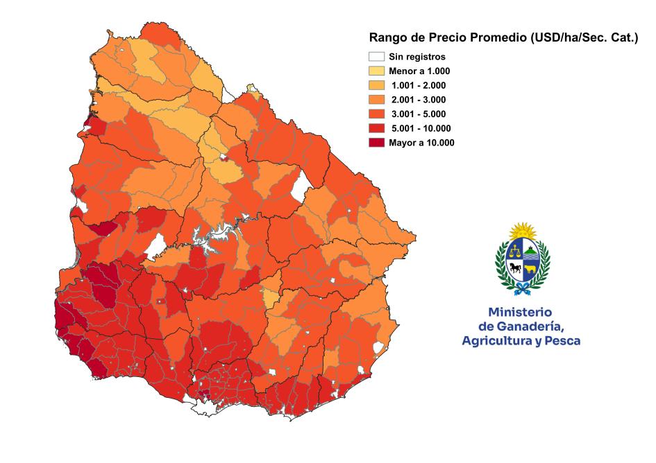 Compraventas 2024 mapa uruguay