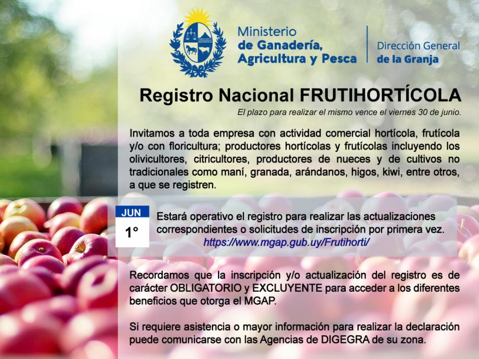 Registro Nacional FrutiHortícola Registro Nacional FrutiHortícola