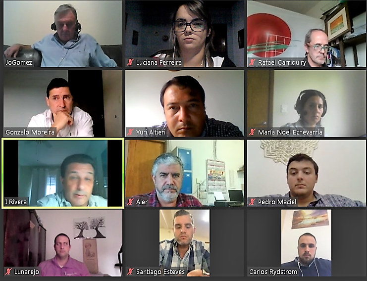 Participantes de la reunión virtual del CAD de Rivera CAD Rivera