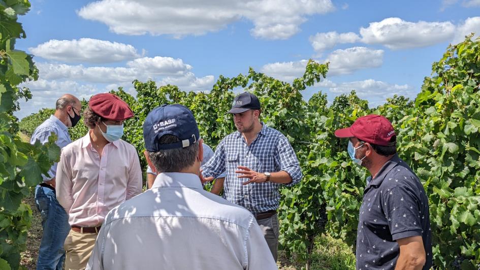 Con productores y técnicos en la viña