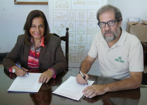 DGDR e IICA firman convenio de cooperación Sarquis de IICA y Olascuaga de DGDR
