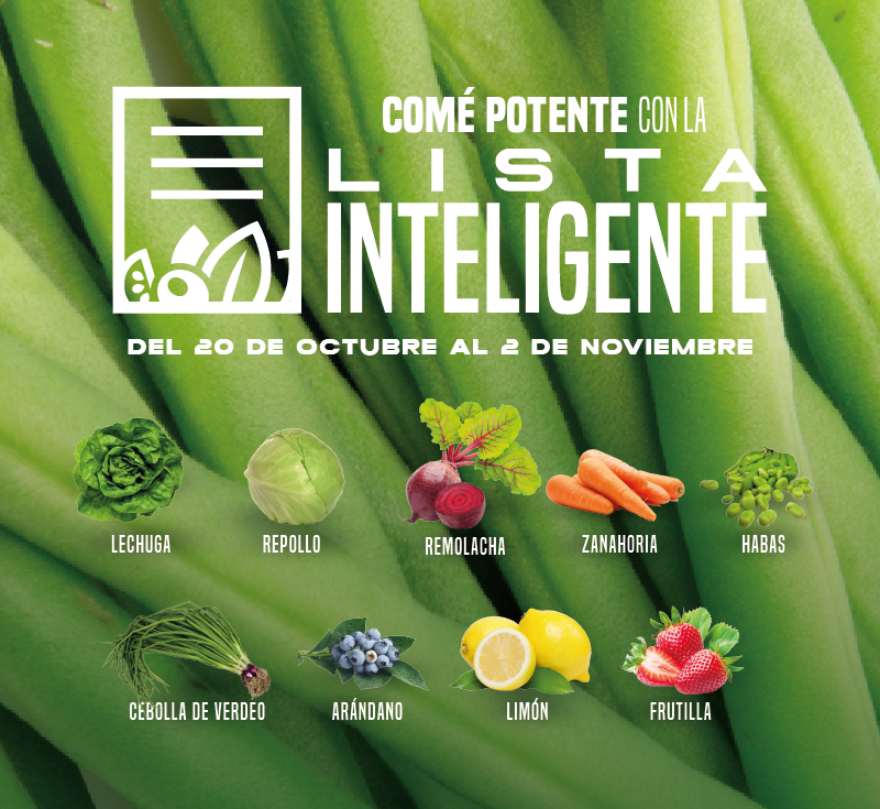 " Lista de frutas y verduras