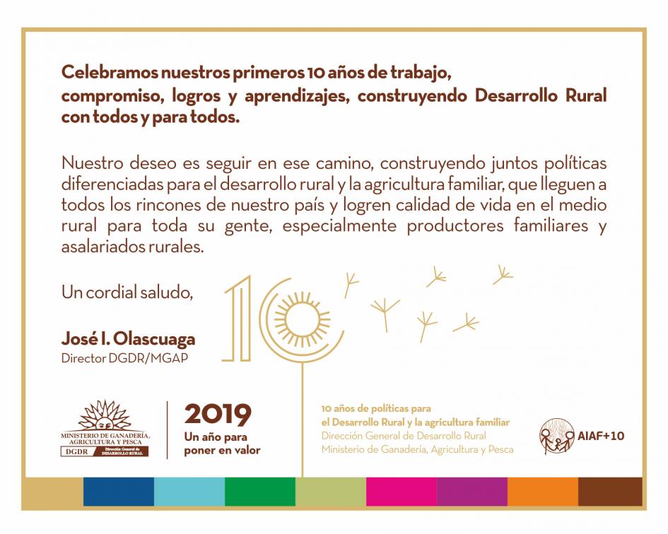 Tarjeta saludo DGDR