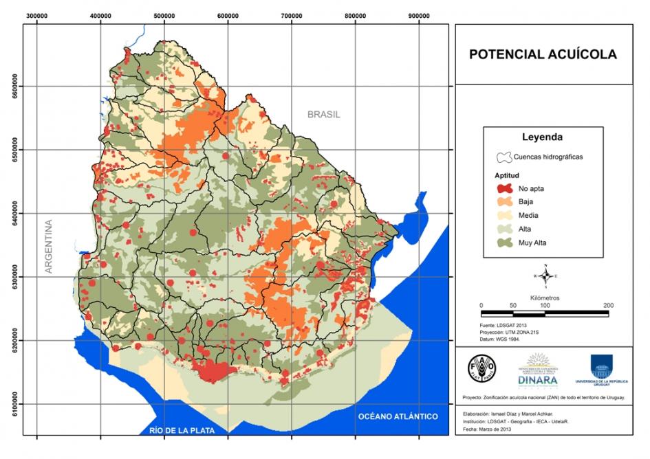 mapa de potencial acuícola