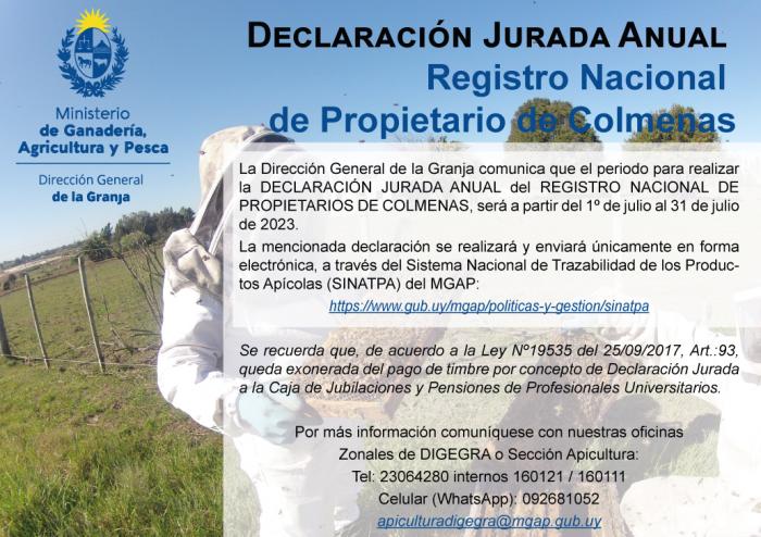 Registro Nacional de Propietarios de Colmenas Registro Nacional de Propietarios de Colmenas