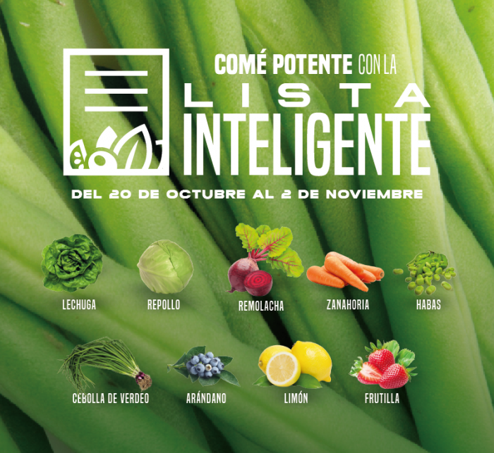 " Lista de frutas y verduras