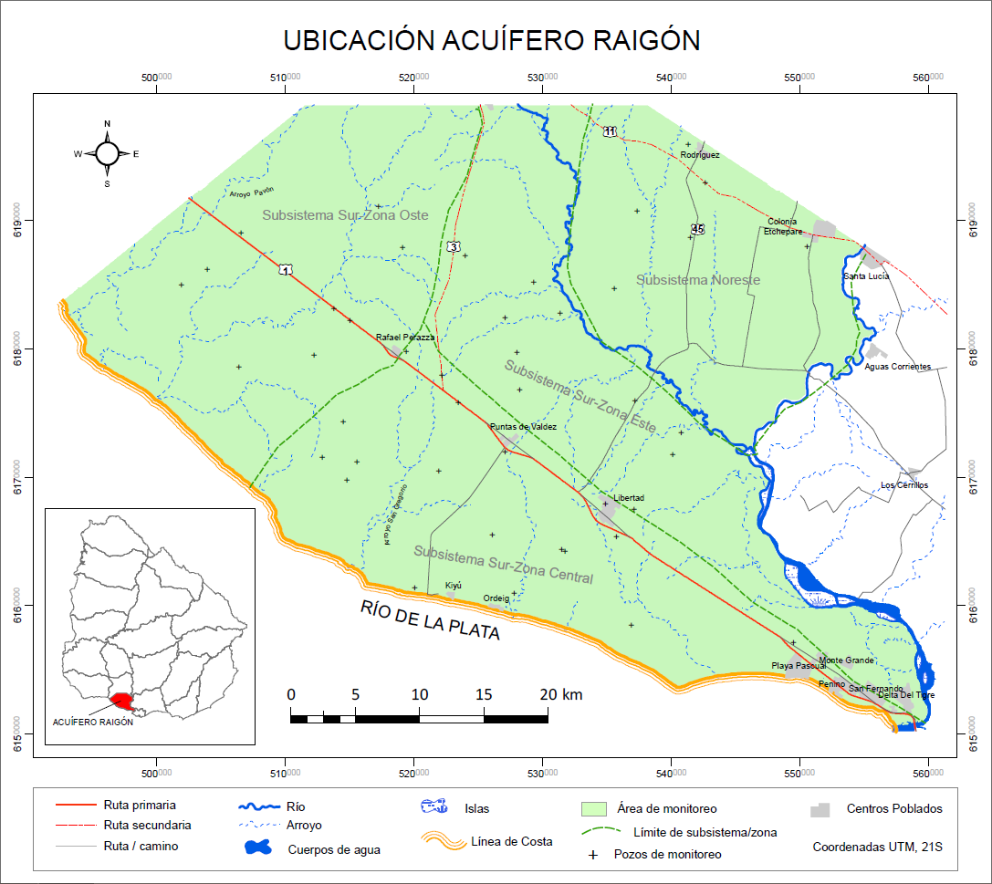 Mapa de ubicación del acuífero Raigón