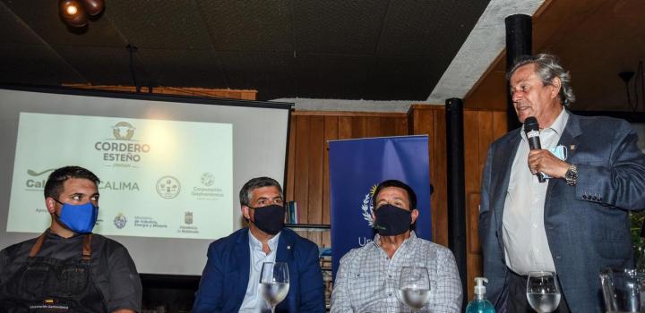El intendente de Maldonado, Enrique Antía, hace uso de la palabra durante el lanzamiento