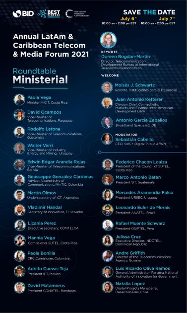 Expositores del Annual LatAm/Caribbean Telecommunications & Media Forum