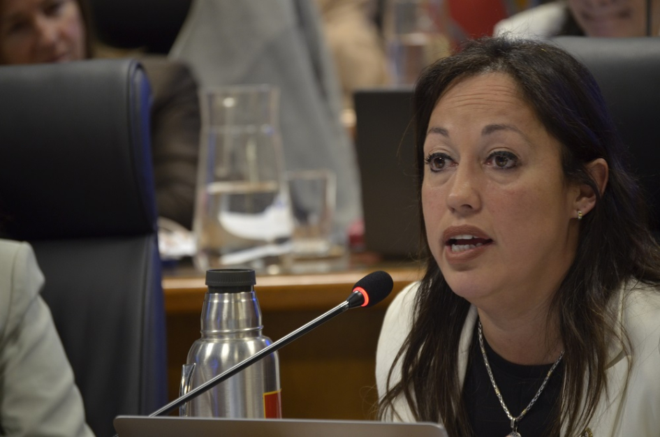 Fernanda Cardona habla a micrófono