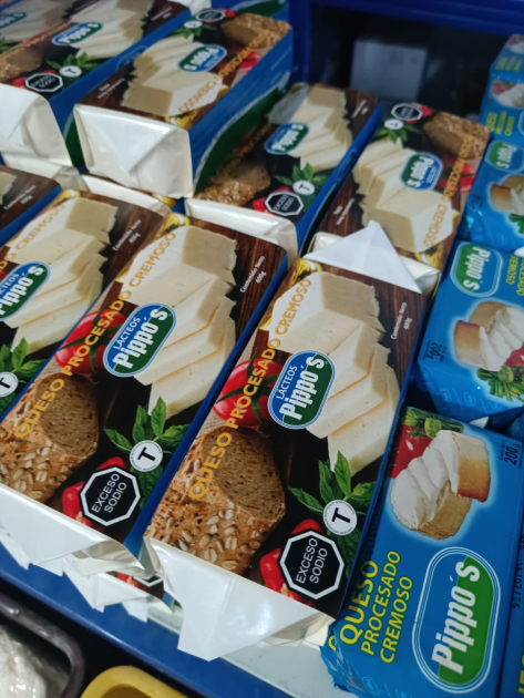 Bloques de queso procesado cremoso de Familia Pippo's