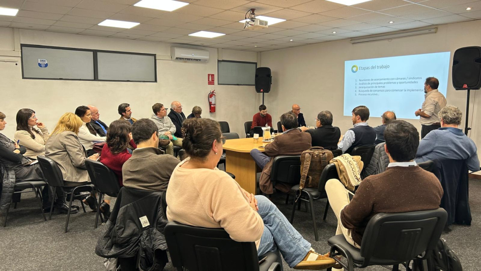 Daniel Kefeli presentando la modalidad de trabajo de los núcleos productivos Daniel Kefeli presentando la modalidad de trabajo de los núcleos productivos; participantes sentados
