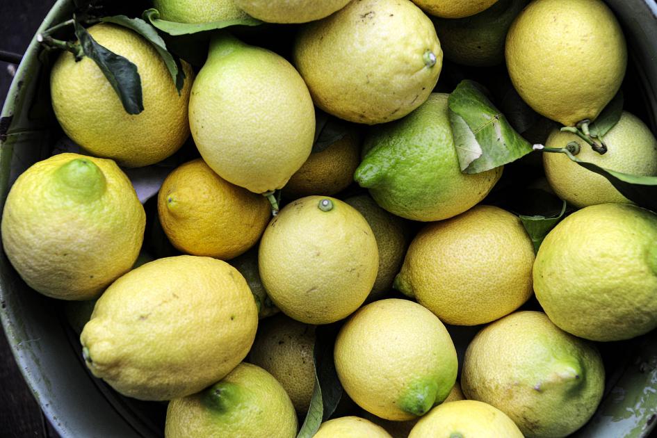 San Miguel se dedica al procesamiento de limones Limones en un canasto