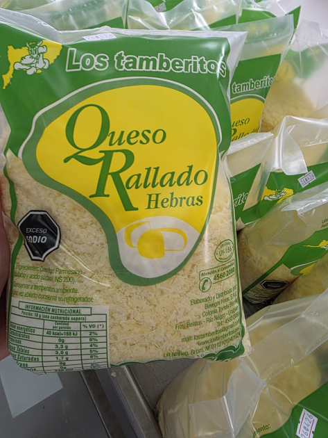 Paquetes de queso rallado