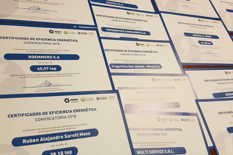 Certificados de Eficiencia Energética 2018 Certificados de Eficiencia Energética 2018