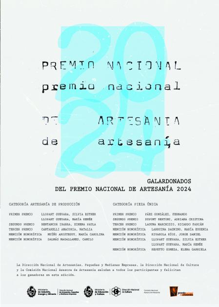 Afiche ganador del Premio Nacional de Artesanía 2024 Artesanos Galardonados en el Concurso Premio Nacional de Artesanía 2024