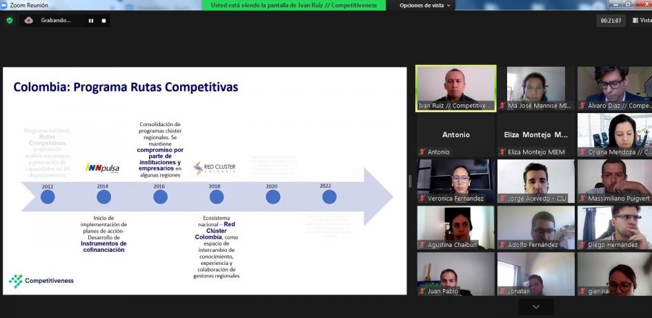 El curso se realizó en formato virtual Pantalla virtual con varias personas