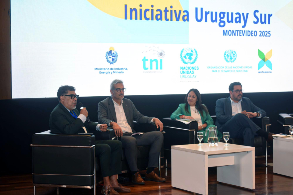 Daniel Chávez, Pablo Ruiz Hiebra, Fernanda Cardona y Alejandro Sánchez. Detrás, pantalla. 