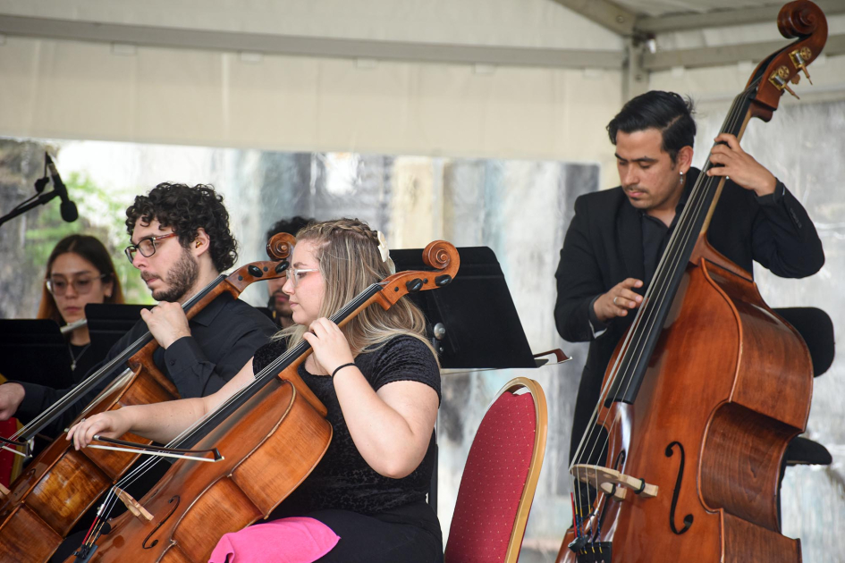 Orquesta toca instrumentos