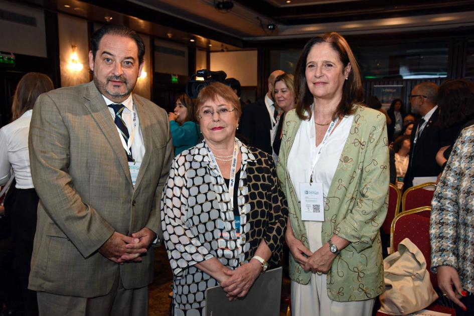 Andrés Rebolledo, Michelle Bachelet y Elisa Facio