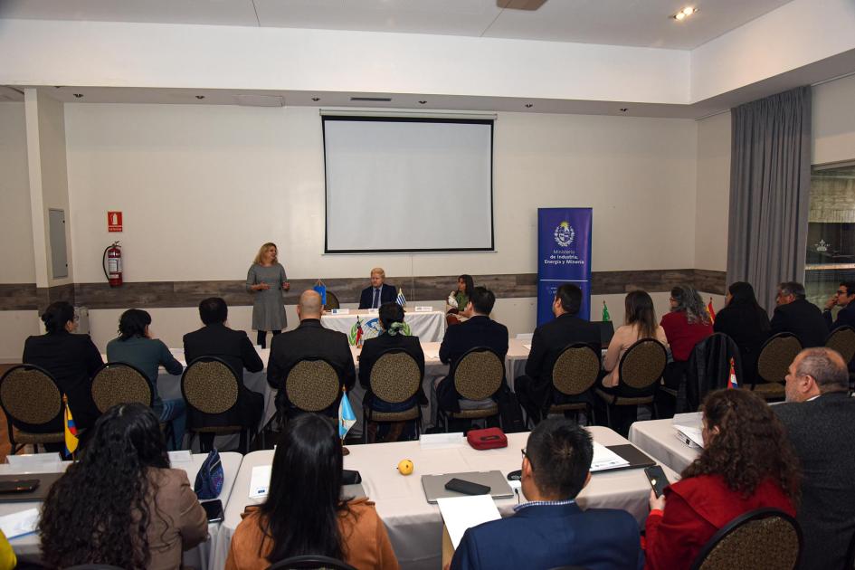 El encuentro se extiende hasta el 6 de setiembre Al fondo, mesa con coordinadores y autoridades y pantalla; más cerca, participantes, de espalda
