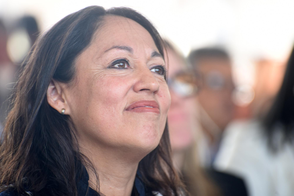 Ministra Fernanda Cardona Primer plano de Cardona