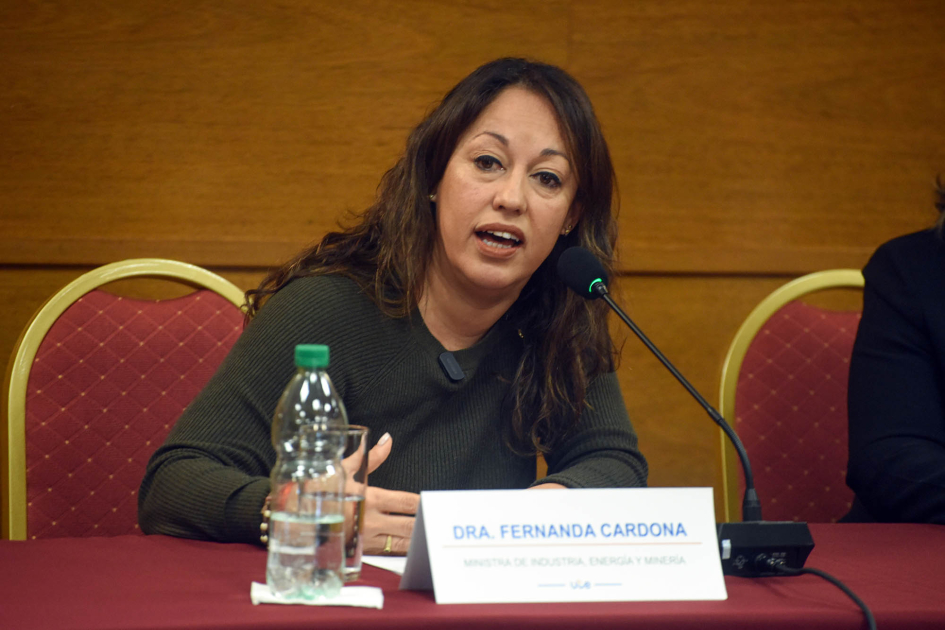 Ministra Fernanda Cardona Cardona habla, sentada