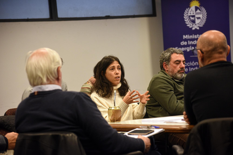 Presidente de la CIU habla; detrás, banner del MIEM