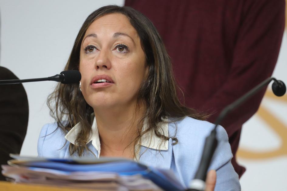 Conferencia de prensa Primer plano de Fernanda Cardona