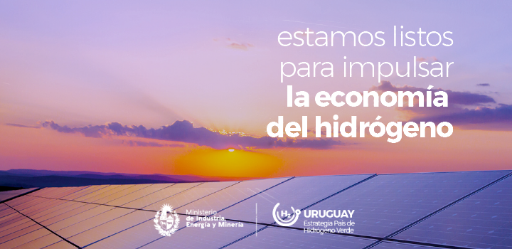 Imagen con paneles solares, que dice "estamos listos para impulsar la economía del hidrógeno"