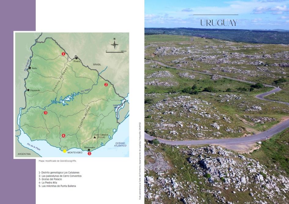 Capítulo de Uruguay Portada del capítulo de Uruguay. Mapa del país con la localización de los sitios. Imagen paisaje