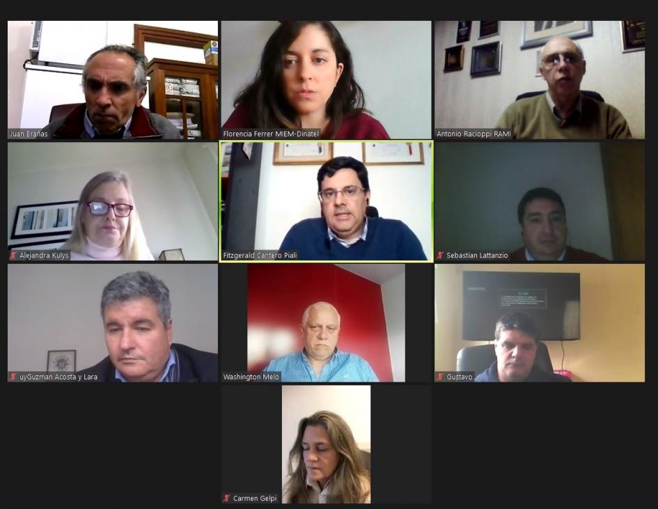 Reunión radiodifusores con Director de Energía imagen de cada participante de la reunión de zoom