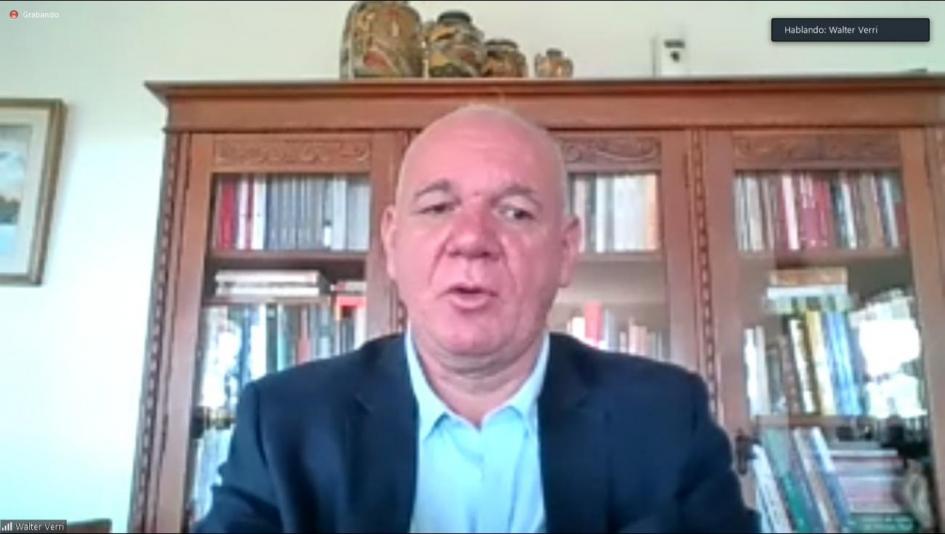 Subsecretario Walter Verri durante la 2021 PAGE Global Academy on the Green Economy Subsecretario Walter Verri durante la 2021 PAGE Global Academy on the Green Economy