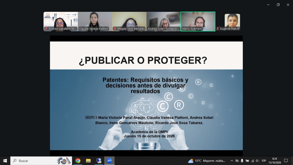 Presentación en pantalla de trabajo final del grupo 1