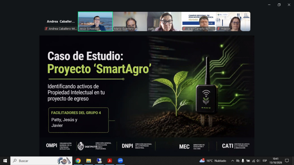 Presentación en pantalla de trabajo final del grupo 4
