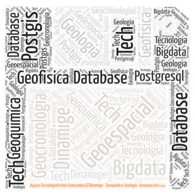 Base de datos geocientífica de Dinamige Diskette formado con palabras alusivas a la noticia