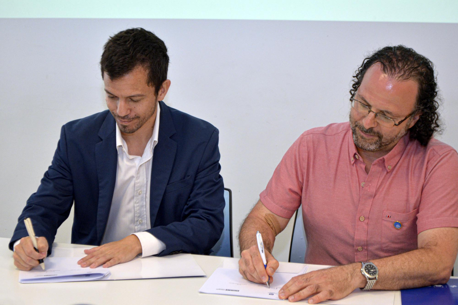 Firma de convenio entre ANII y Udelar Cancela y Brunini firman