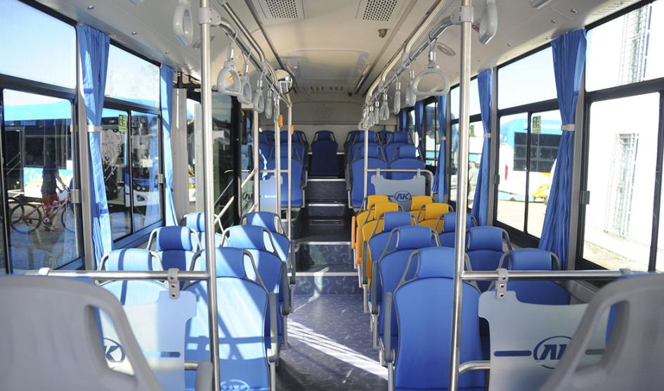 Interior del ómnibus eléctrico