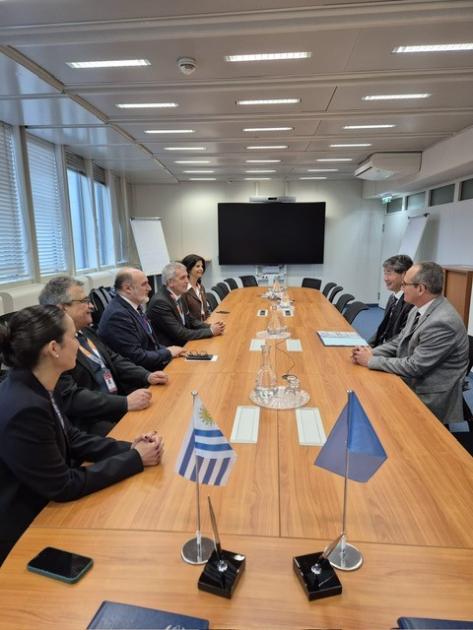 Reunión bilateral de Uruguay con el Departamento de Cooperación Técnica del OIEA Personas al rededor de una mesa