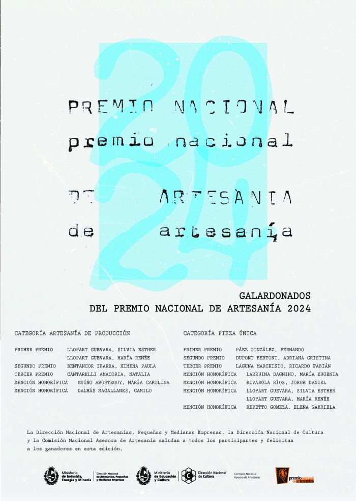 Afiche ganador del Premio Nacional de Artesanía 2024 Artesanos Galardonados en el Concurso Premio Nacional de Artesanía 2024