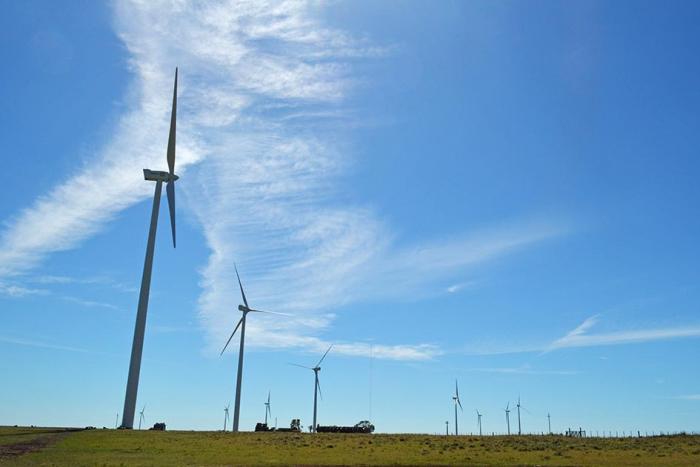 Aerogeneradores paisaje con aerogeneradores