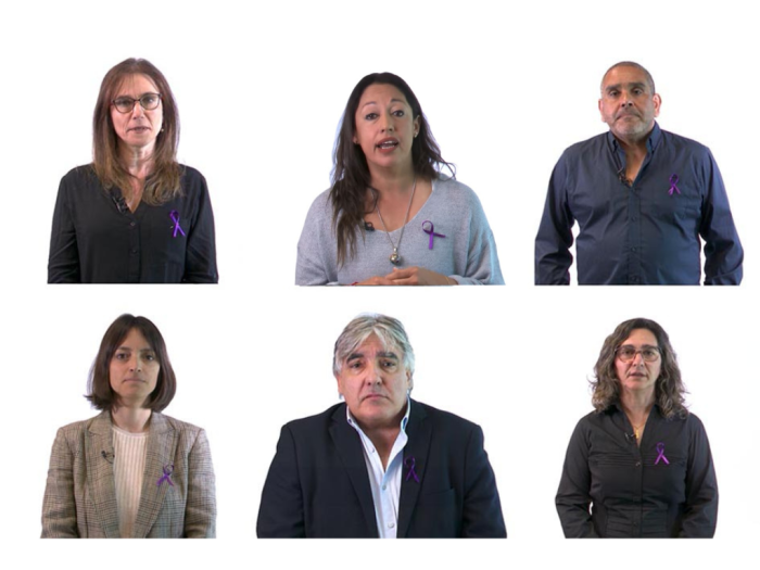 Mensaje por el 25N Fotos de Cardona, Paz, San Román, Cabrera, Bonfrisco y Arboleya (capturas del video)