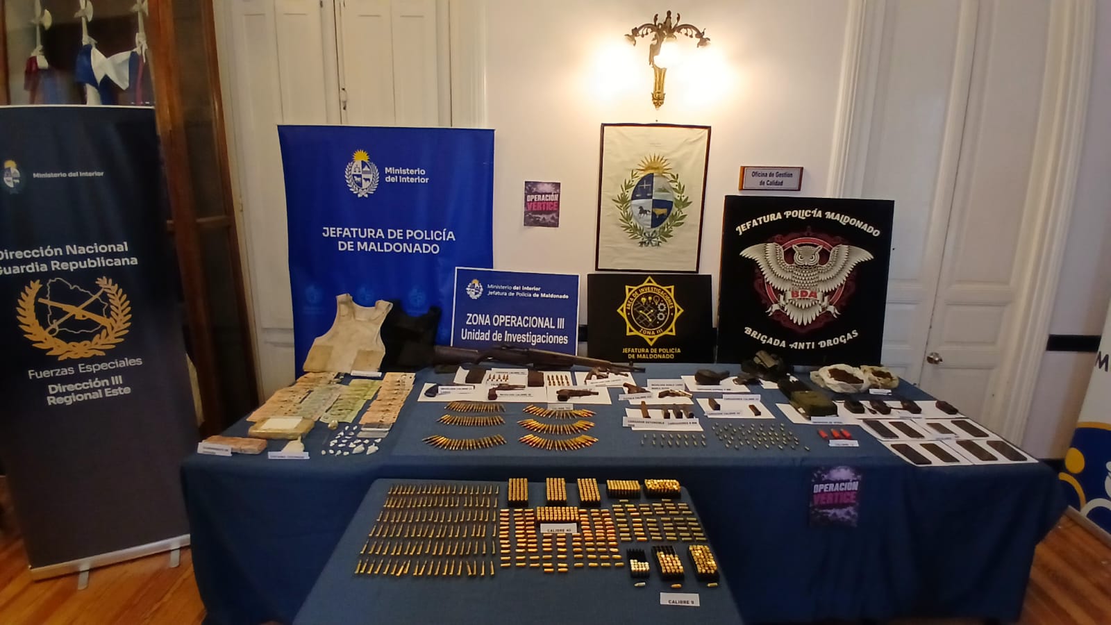 Efectos incautados en Operación Vértice