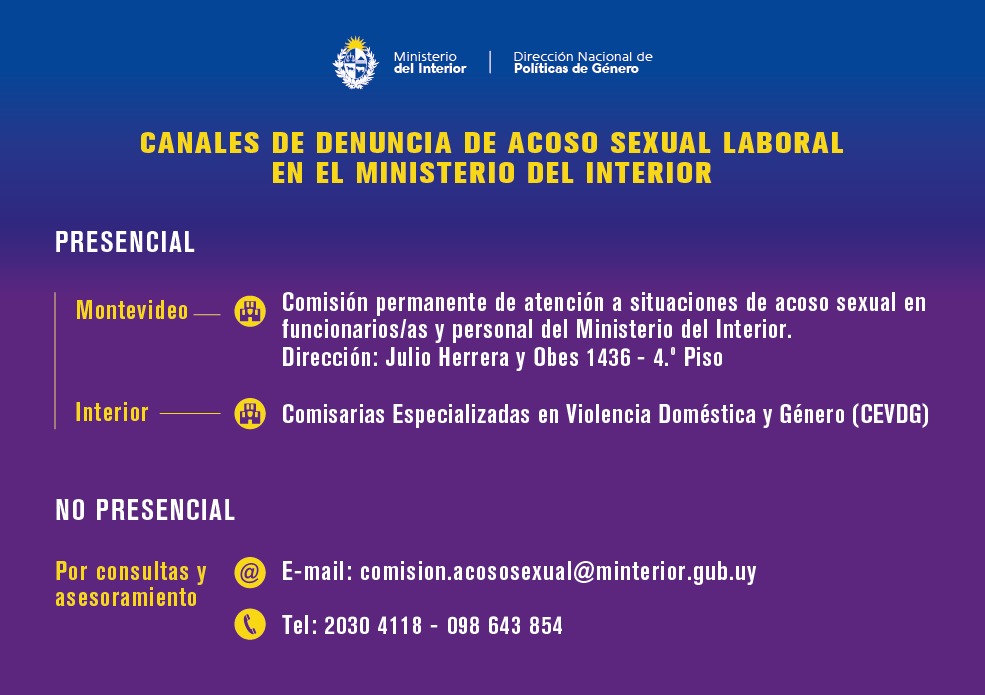 Canales de denuncia de acoso sexual laboral en el Ministerio del ...