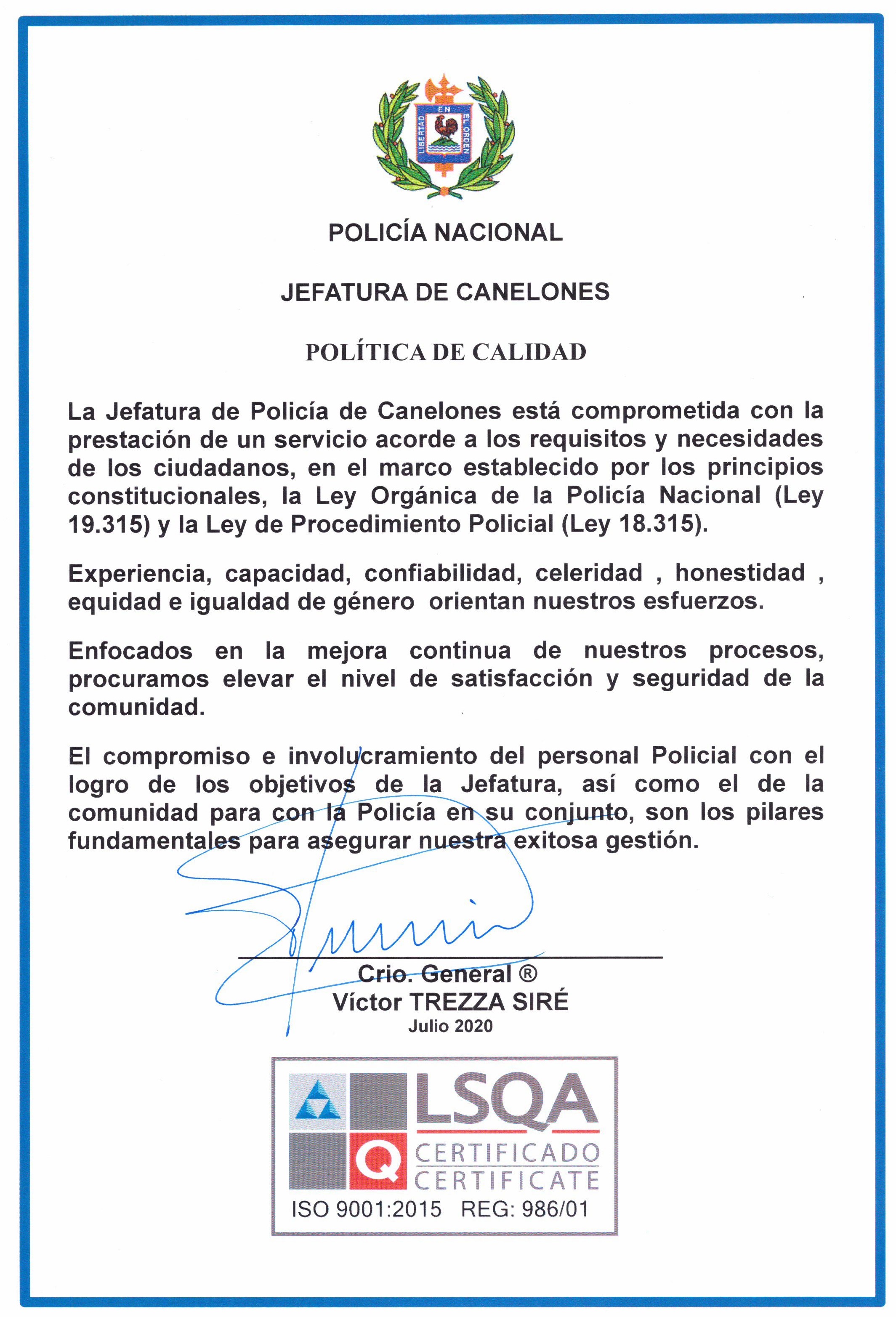 Descripción de Gestión de calidad