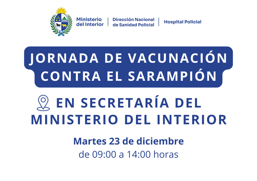 Vacunación contra el sarampión en Secretaría del Ministerio del Interior
