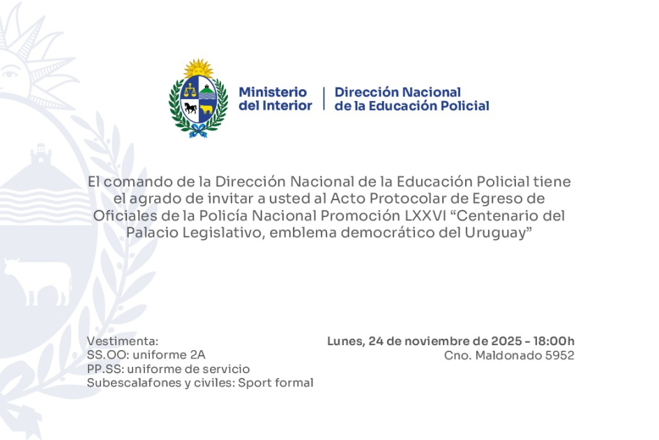 Invitación a la ceremonia.